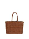 Dragon Diffusion Dark Orange Leather Grace Small Tote In Brown