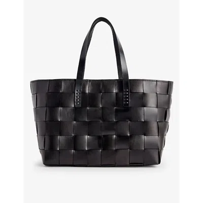 Dragon Diffusion Womens Black Japan Woven-leather Top-handle Tote Bag