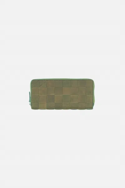 Dragon Diffusion Women's Check Zip Around Wallet In Green