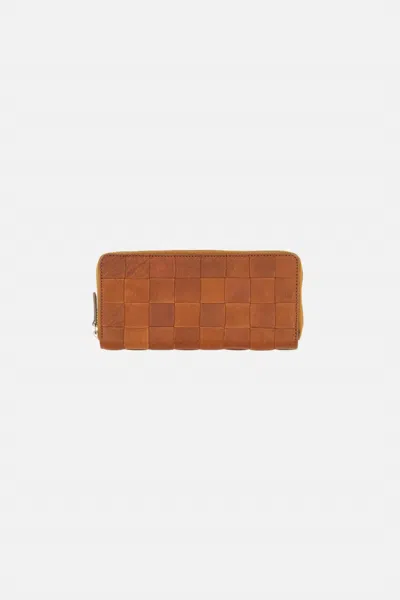 Dragon Diffusion Women's Check Zip Around Wallet In Tan In Multi