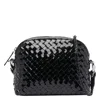 Dragon Diffusion Glossy Woven Texture Shoulder Bag In Black