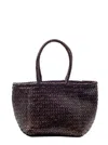 Dragon Diffusion Woven Handle Shoulder Bag In Brown