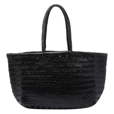 Dragon Diffusion Women Large Bamboo Triple Jump Basket Bag In Black
