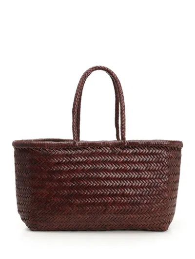 DRAGON DIFFUSION DRAGON DIFFUSION WOMEN LARGE  WOVEN LEATHER BASKET