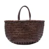 Dragon Diffusion Women Mini Bamboo Triple Jump Handbag In Brown