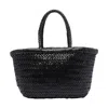 Dragon Diffusion Women Mini Flat Gora Bamboo Basket Bag In Black