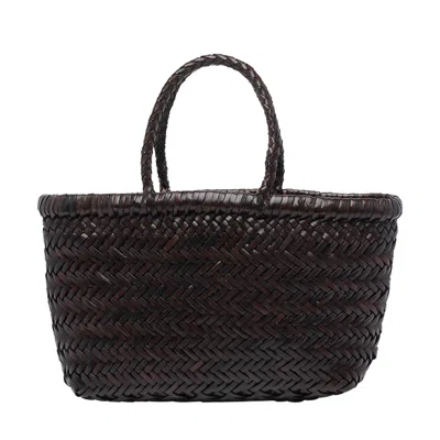 Dragon Diffusion Women Mini Flat Gora Basket Bag In Brown