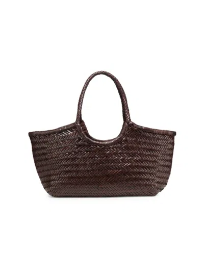 Dragon Diffusion Women's Nantucket Woven Leather Basket Bag In Dark Brown