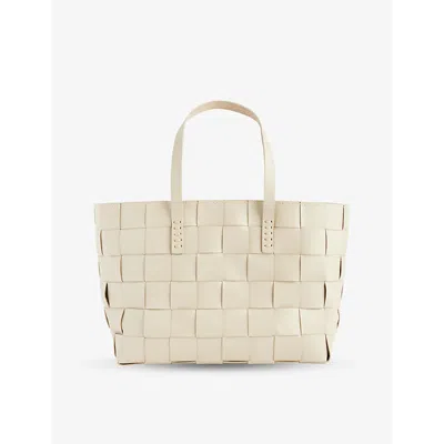 Dragon Diffusion Womens Pearl Japan Leather Tote Bag In Pearl