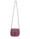 Dragon Diffusion Woven Texture Shoulder Bag With Long Strap In Purple