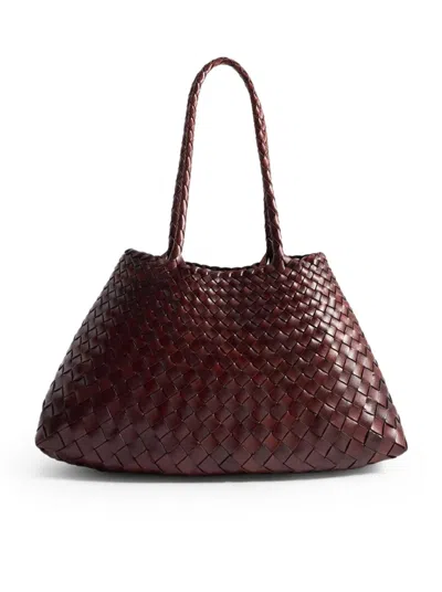 Dragon Diffusion Women Santa Croce Big Woven Leather Bag In Brown