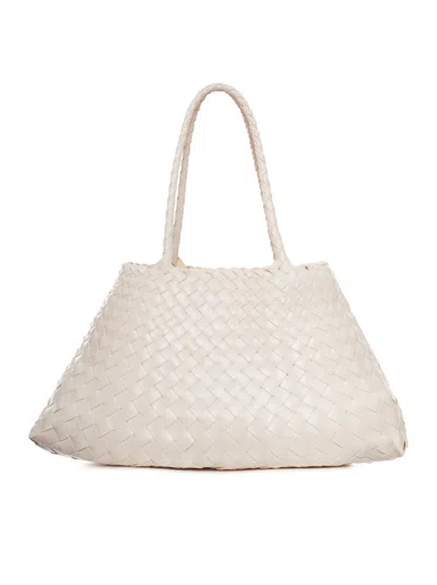 Dragon Diffusion Women Santa Croce Big Woven Leather Bag In Neutral