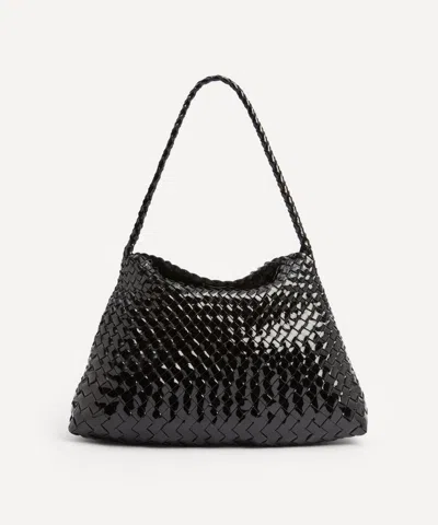Dragon Diffusion Women's Santa Maria Woven Patent Leather Shoulder Bag In Black