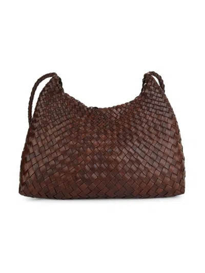 Dragon Diffusion Women's Santa Rosa Woven Leather Crossbody Bag In Dark Brown