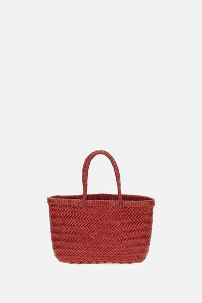 Dragon Diffusion Women Woven Leather Basket 'gora' In Red