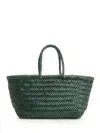 Dragon Diffusion Woven Leather Basket Small Handbags Green In Green
