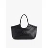 Dragon Diffusion Womens Black Nantucket Leather Tote Bag