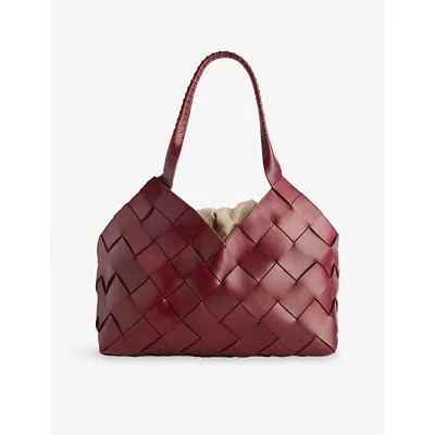 Dragon Diffusion Womens Bordo Castello Leather Tote Bag In Red