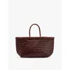 Dragon Diffusion Womens Bruciato Bamboo Triple Jump Small Leather Tote Bag In Burgundy