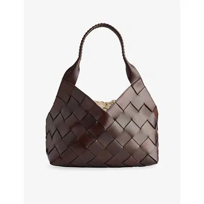 Dragon Diffusion Womens Dark Brown Castello Leather Tote Bag