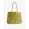 Dragon Diffusion Womens Bamboo Green Eclipse Leather Tote Bag