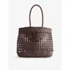 Dragon Diffusion Womens Dk.brown Eclipse Leather Tote Bag