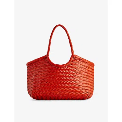 Dragon Diffusion Womens Naranja Nantucket Leather Tote Bag In Red