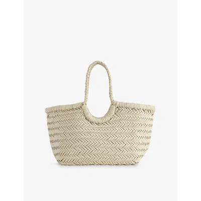 Dragon Diffusion Womens  Nantuket Small Leather Top-handle Bag In Pearl