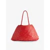 Dragon Diffusion Womens Poppy Red Santa Croce Leather Tote Bag