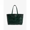 Dragon Diffusion Box Weave Basket Tote In Green Leather In Forest