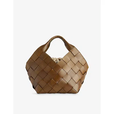 Dragon Diffusion Womens Khaki Botteghe Leather Mini Tote Bag In Brown