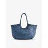 Dragon Diffusion Womens  Nantucket Leather Tote Bag In Marine Brush