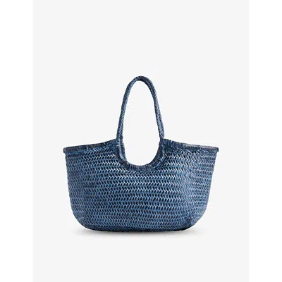 Dragon Diffusion Womens  Nantucket Leather Tote Bag In Marine Brush