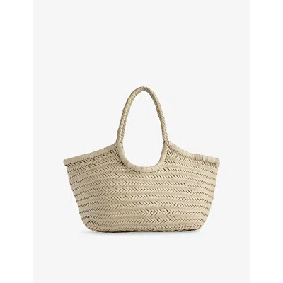 Dragon Diffusion Womens  Nantucket Leather Tote Bag In Pearl