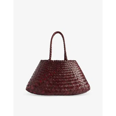 Dragon Diffusion Womens Santa Croce Leather Tote Bag Bordo In Bordo