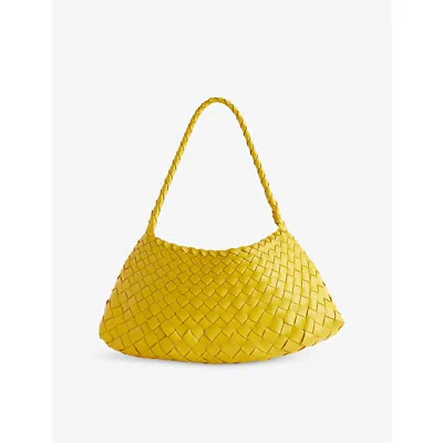 Dragon Diffusion Womens Yellow Rosanna Small Leather Top-handle Bag