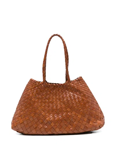 Dragon Diffusion Woven Braided Tote Bag In Brown
