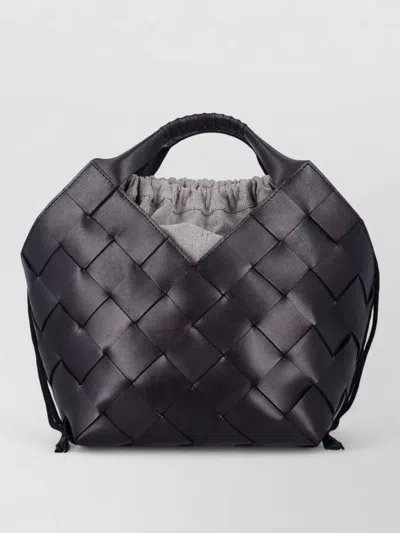 Dragon Diffusion Woven Bucket Bag Botteghe Top Handle In Black