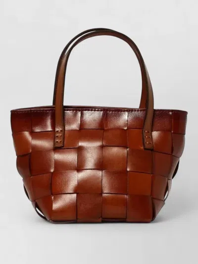 Dragon Diffusion Woven Bucket Shoulder Bag Woman In Brown