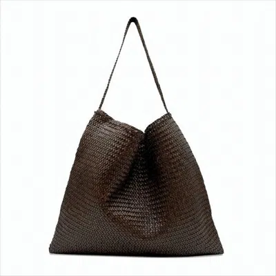 Dragon Diffusion Woven Buffalo Leather Shoulder Bag In White