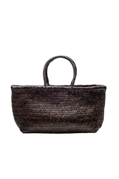 Dragon Diffusion Woven Buffalo Leather Tote Bag In Black