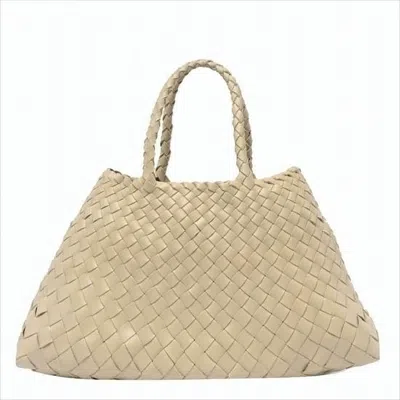 Dragon Diffusion Woven Buffalo Leather Tote Bag In White