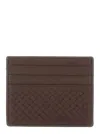 Dragon Diffusion Woven Calf Leather Card Case In Brown