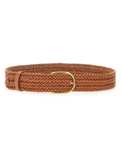 Dragon Diffusion Woven Classic Belt In Beige