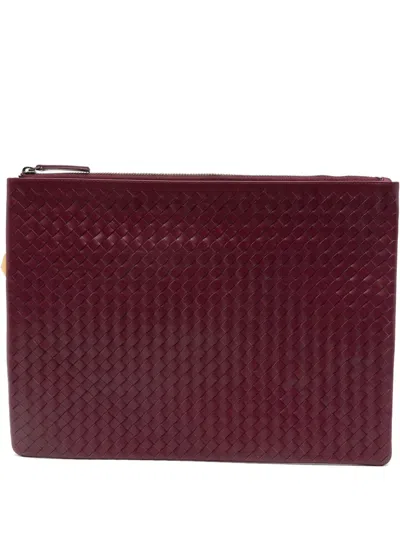 Dragon Diffusion Woven Clutch Bag In Red