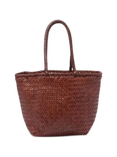 Dragon Diffusion Woven-design Shoulder Bag In Brown