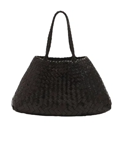 Dragon Diffusion Woven Handbag In Black