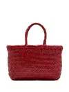 Dragon Diffusion Woven Handle Mini Tote Bag In Red