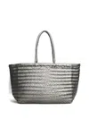 Dragon Diffusion Woven Handle Tote Bag In Silver