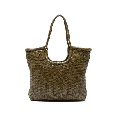 Dragon Diffusion Woven Handle Tote In Green